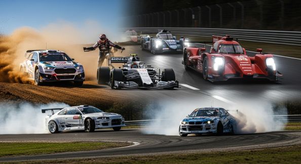 Comparatif des principales disciplines du sport auto : rallye, F1, endurance, drift