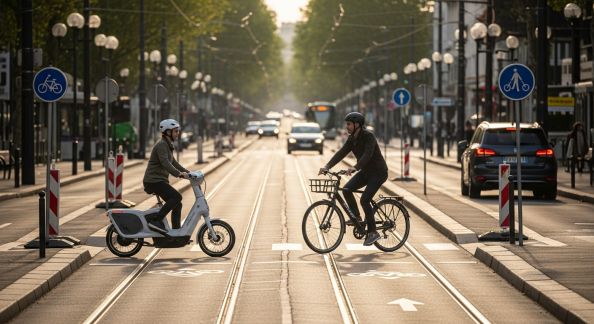 Cyclos et trottinettes électriques : partage de la route et règles à respecter